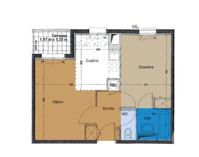 Appartement &agrave; vendre - 2 pi&egrave;ces - 39,70 m2 - Vernon - 27 - HAUTE-NORMANDIE