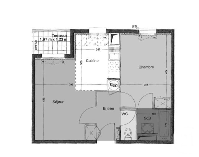 Appartement &agrave; vendre - 2 pi&egrave;ces - 39,70 m2 - Vernon - 27 - HAUTE-NORMANDIE