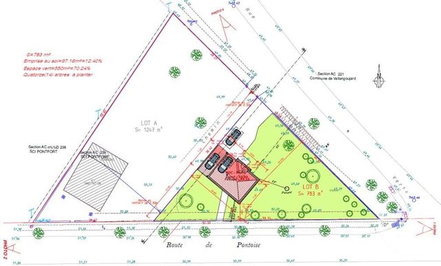 Terrain à vendre - 783 m2 - Vallangoujard - 95 - ILE-DE-FRANCE